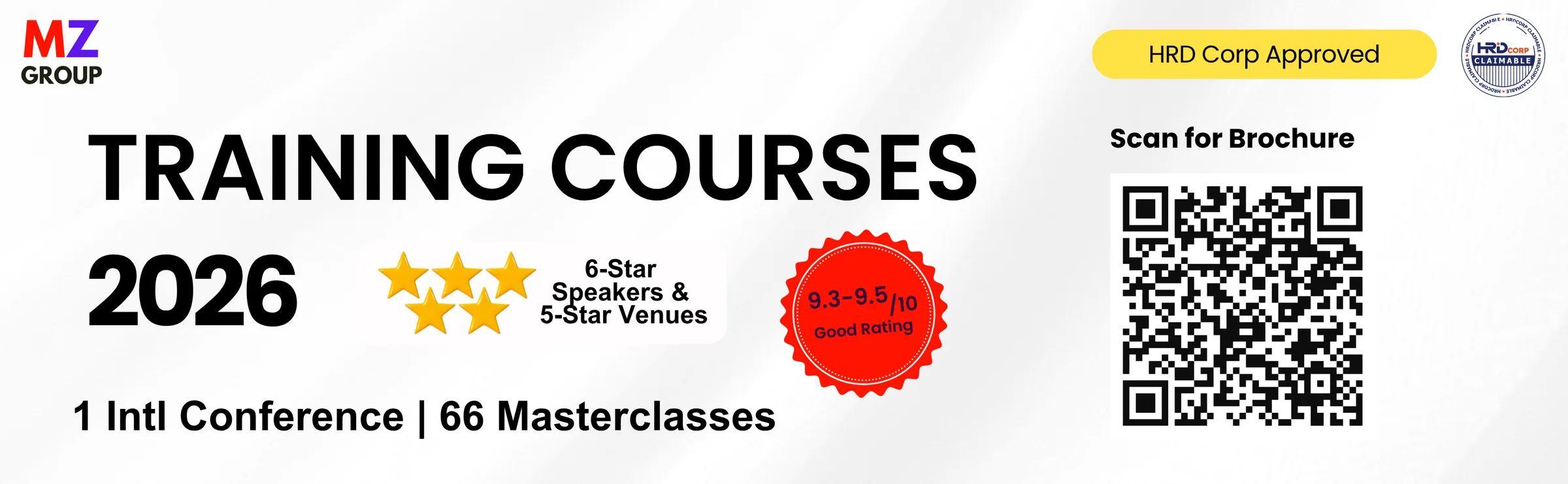 Training Courses 2026 — 1 international conference and 66 masterclasses, 6-star speakers and 5-star venues. HRD Corp approved.
